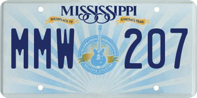 MS license plate MMW207