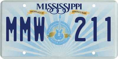 MS license plate MMW211
