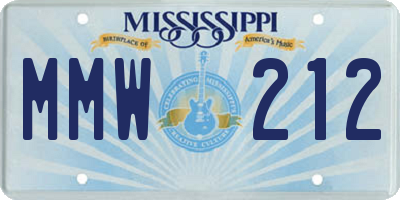 MS license plate MMW212