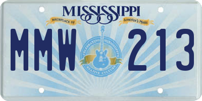 MS license plate MMW213