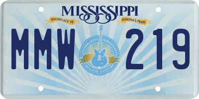 MS license plate MMW219