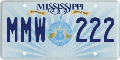 MS license plate MMW222