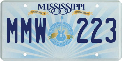 MS license plate MMW223