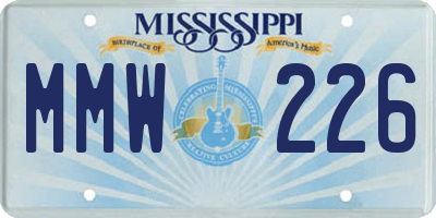 MS license plate MMW226
