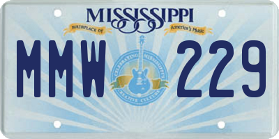MS license plate MMW229