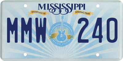 MS license plate MMW240