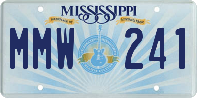 MS license plate MMW241