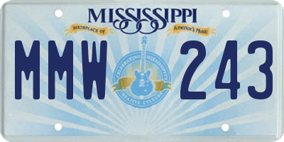 MS license plate MMW243
