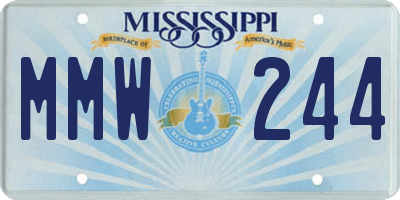 MS license plate MMW244