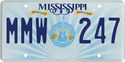 MS license plate MMW247