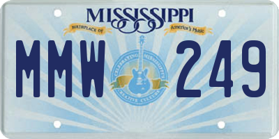 MS license plate MMW249