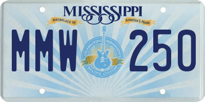 MS license plate MMW250