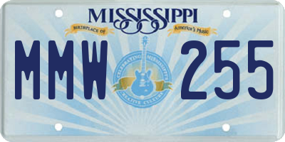 MS license plate MMW255