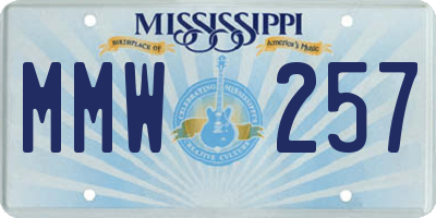 MS license plate MMW257
