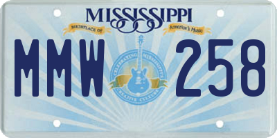 MS license plate MMW258