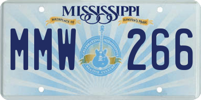MS license plate MMW266