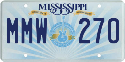 MS license plate MMW270