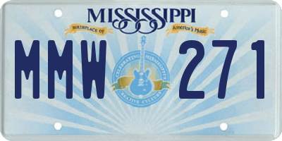 MS license plate MMW271
