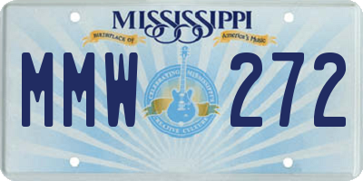 MS license plate MMW272
