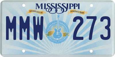 MS license plate MMW273