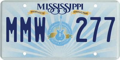 MS license plate MMW277