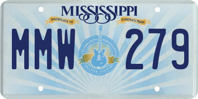 MS license plate MMW279