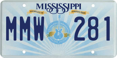 MS license plate MMW281