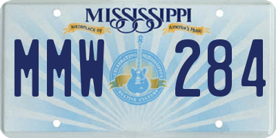 MS license plate MMW284