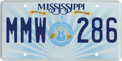 MS license plate MMW286
