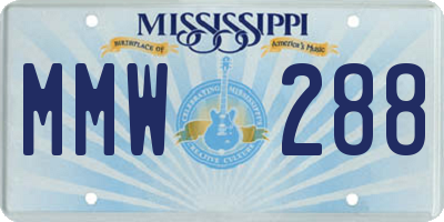 MS license plate MMW288