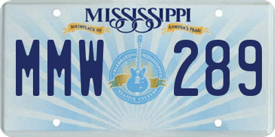 MS license plate MMW289