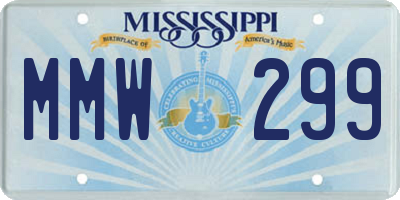 MS license plate MMW299