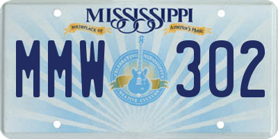 MS license plate MMW302