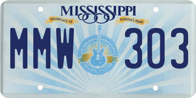 MS license plate MMW303