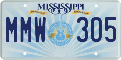 MS license plate MMW305