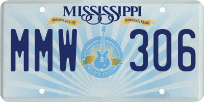 MS license plate MMW306