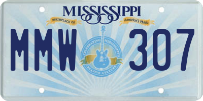 MS license plate MMW307