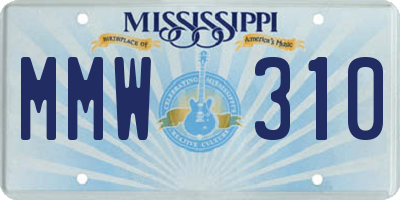 MS license plate MMW310