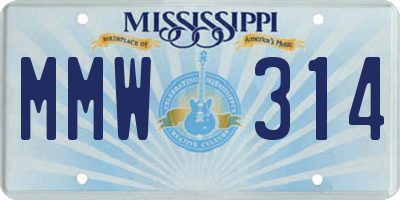 MS license plate MMW314