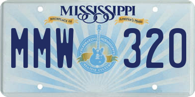MS license plate MMW320