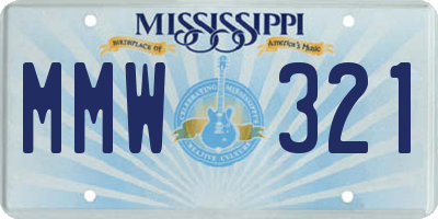 MS license plate MMW321