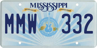 MS license plate MMW332