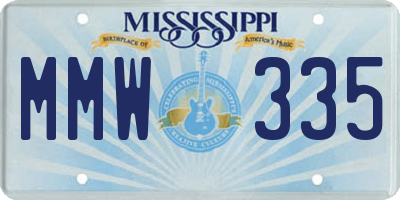 MS license plate MMW335