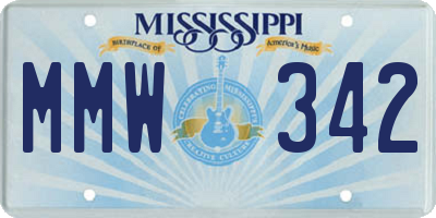 MS license plate MMW342