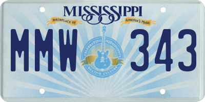MS license plate MMW343