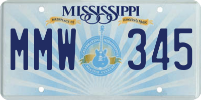 MS license plate MMW345