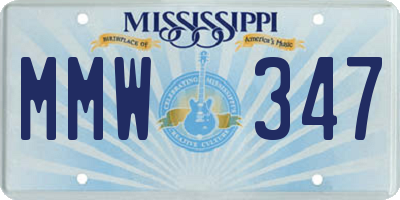 MS license plate MMW347