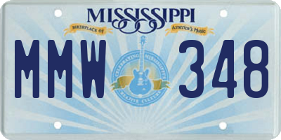 MS license plate MMW348