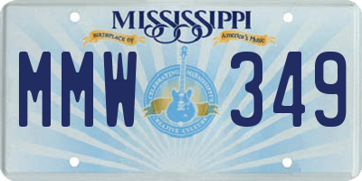 MS license plate MMW349
