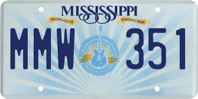 MS license plate MMW351